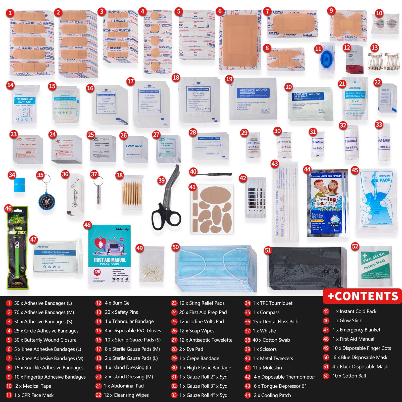 520 Pieces Premium First Aid Kit – Large Emergency Medical Kit for Car, Home