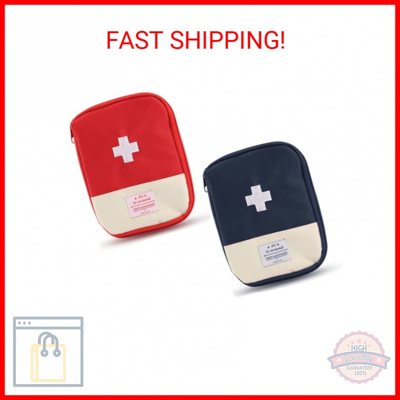 JLEivvi 2 Packs Mini First Aid Kit, Empty First Aid Bag Mini Portable Medical Ba