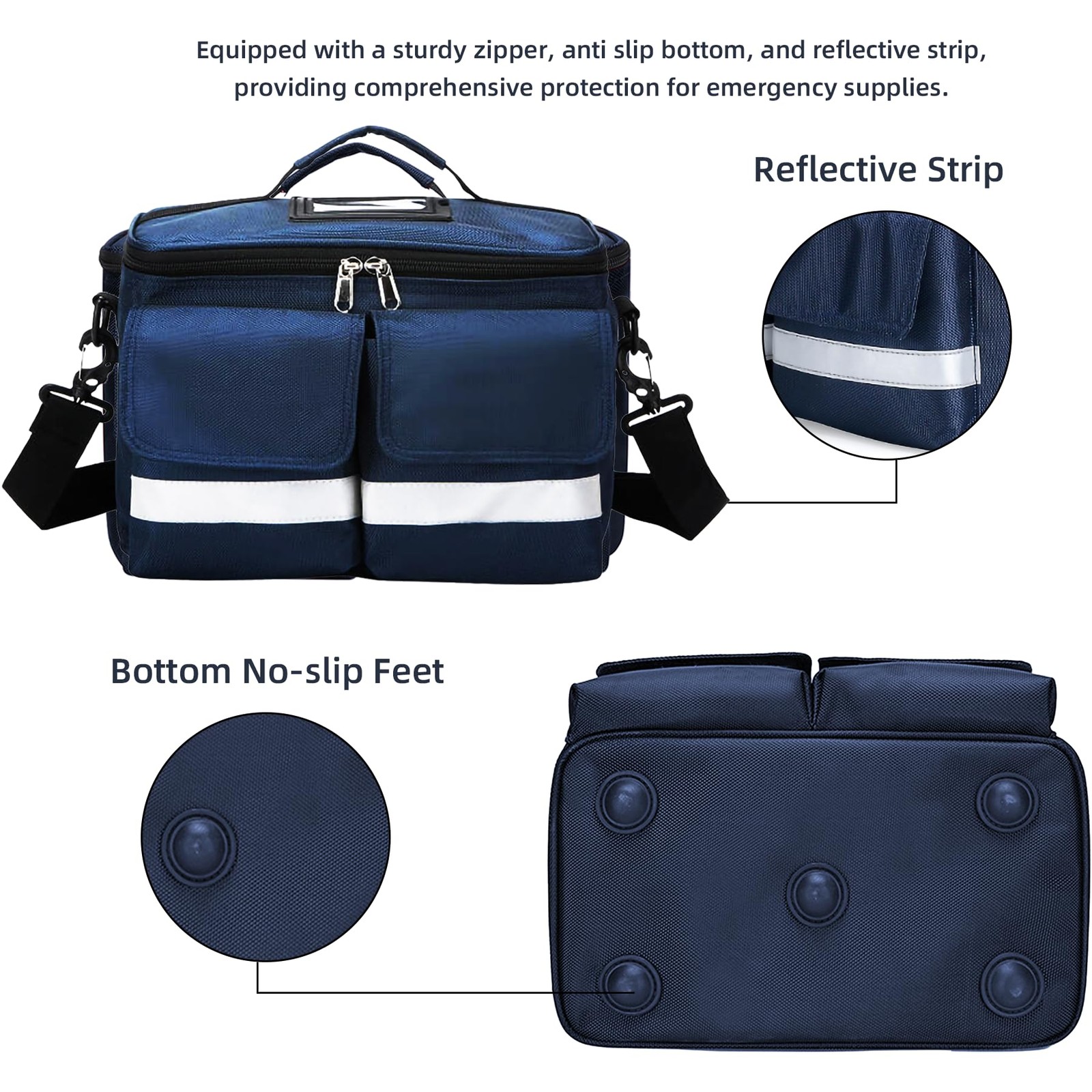 Be-Better First Aid Bag Empty Medical 12.6 x 7.09 x 7.48 inches, Blue