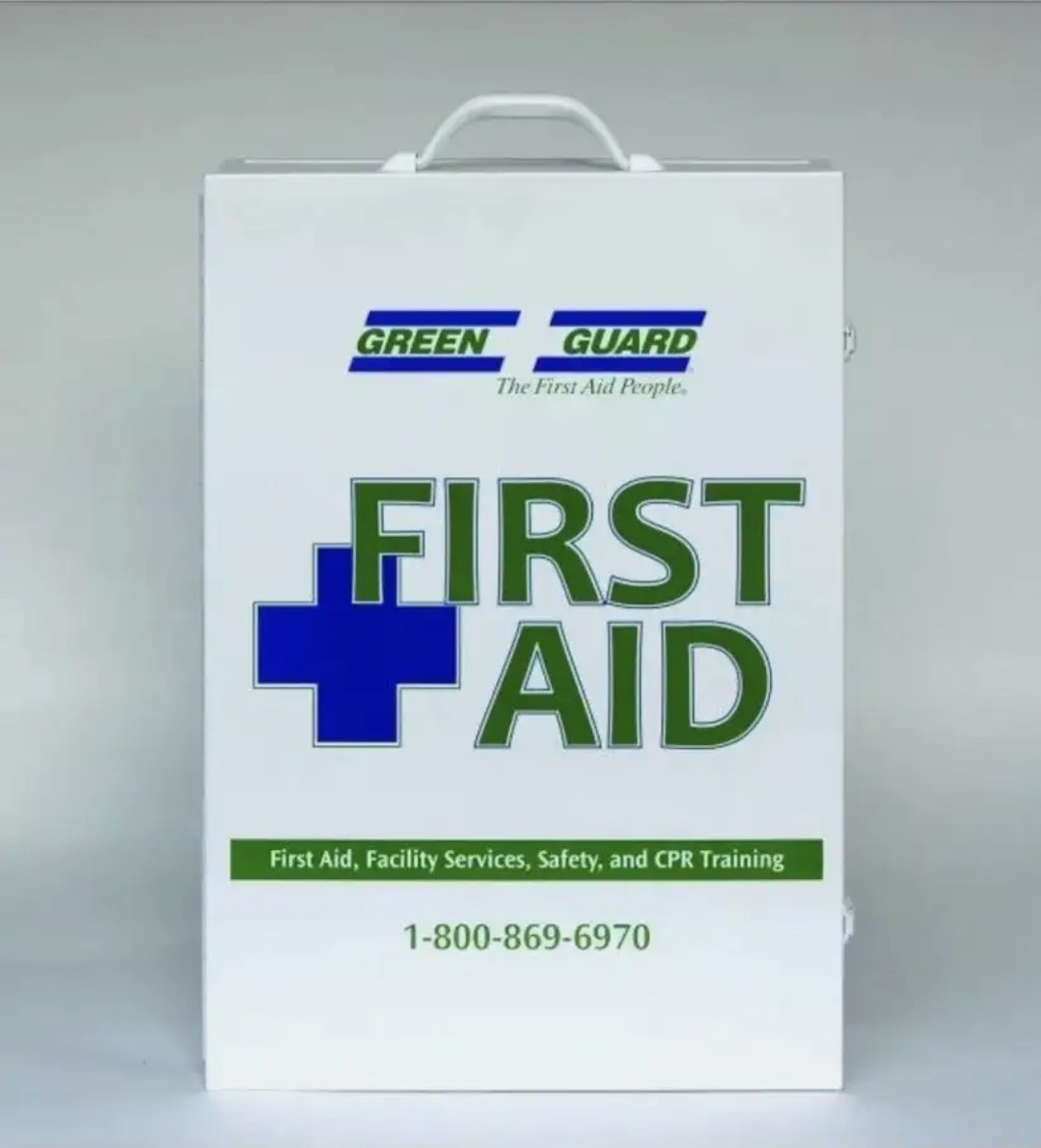 Green Guard First Aid 3-Shelf Cabinet Wall Mounted EMPTY Metal Box 18x14x6