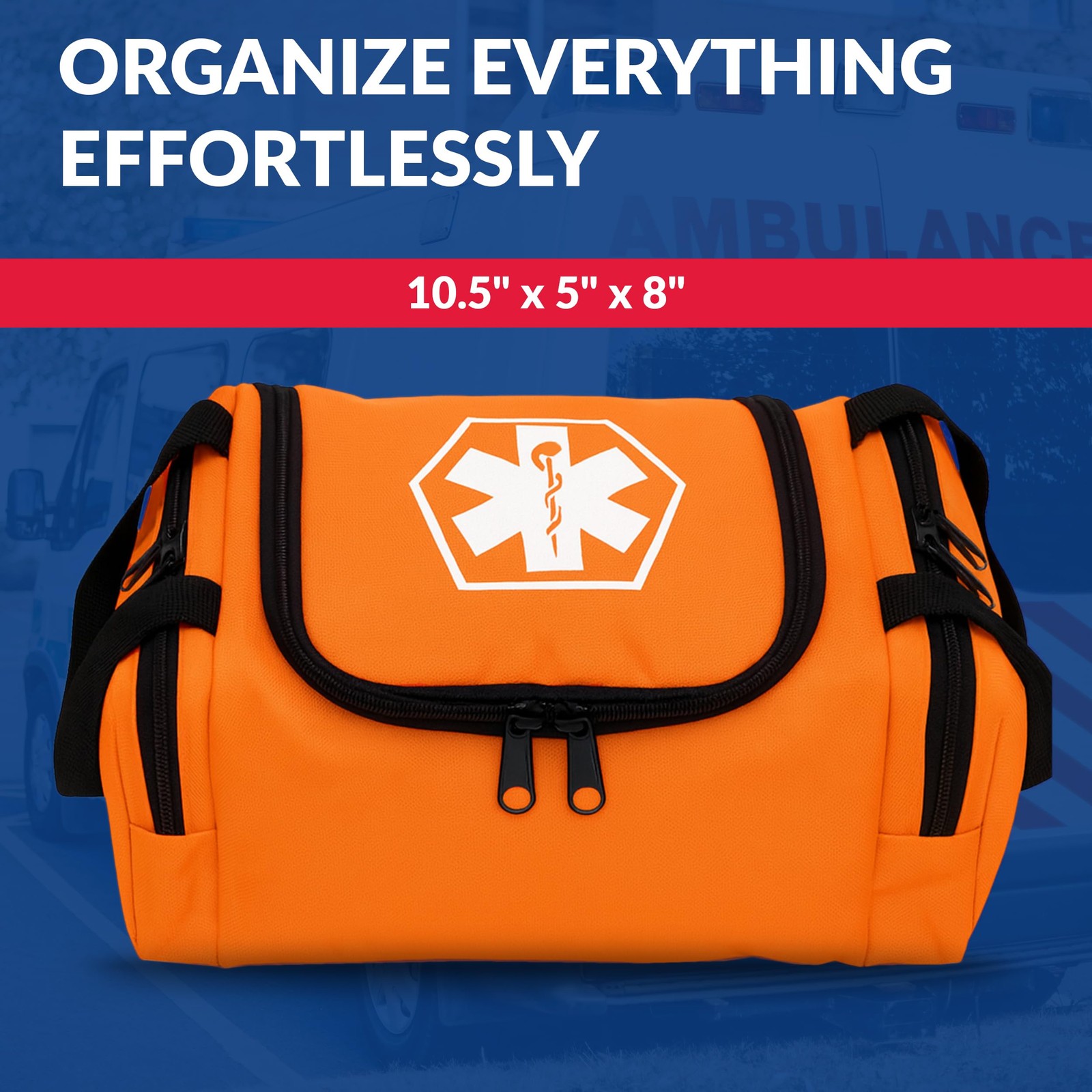 Dixie EMS Dixigear Empty First Responder II Bag 1 Count (Pack of 1), Orange
