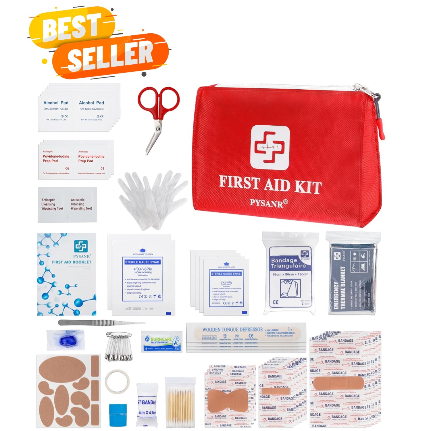 Small First Aid Kit, 150 Piece with Foil Blanket & Scissors, Mini First Aid B…