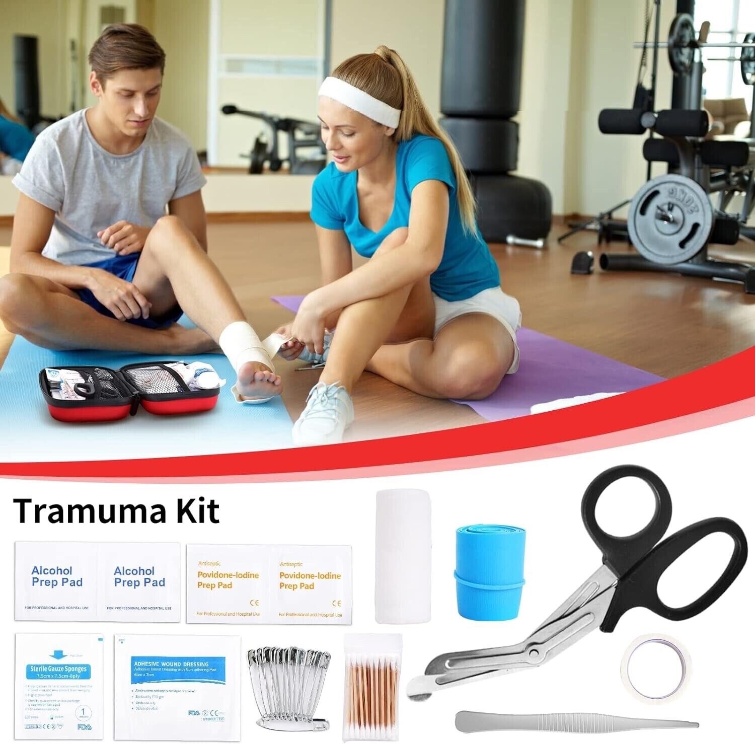 First Aid Kit Medical Emergency Trauma Survival Box Case Portable Hunting Hiking
