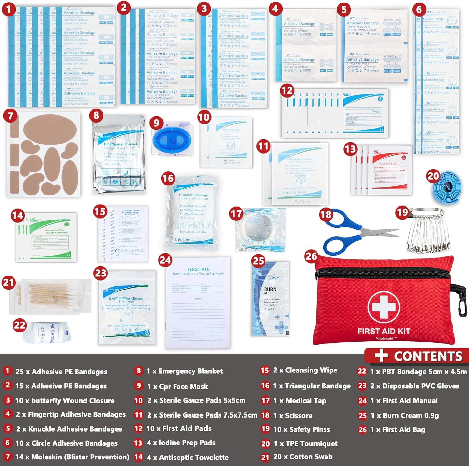 140-Piece Mini First Aid Kit Car Home Office Travel Camping Emergency Supplies