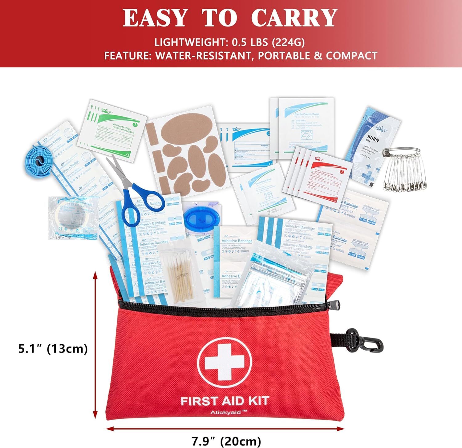 Mini First Aid Kit – 140 Piece Small First Aid Medical Kit for Car, Home, Office