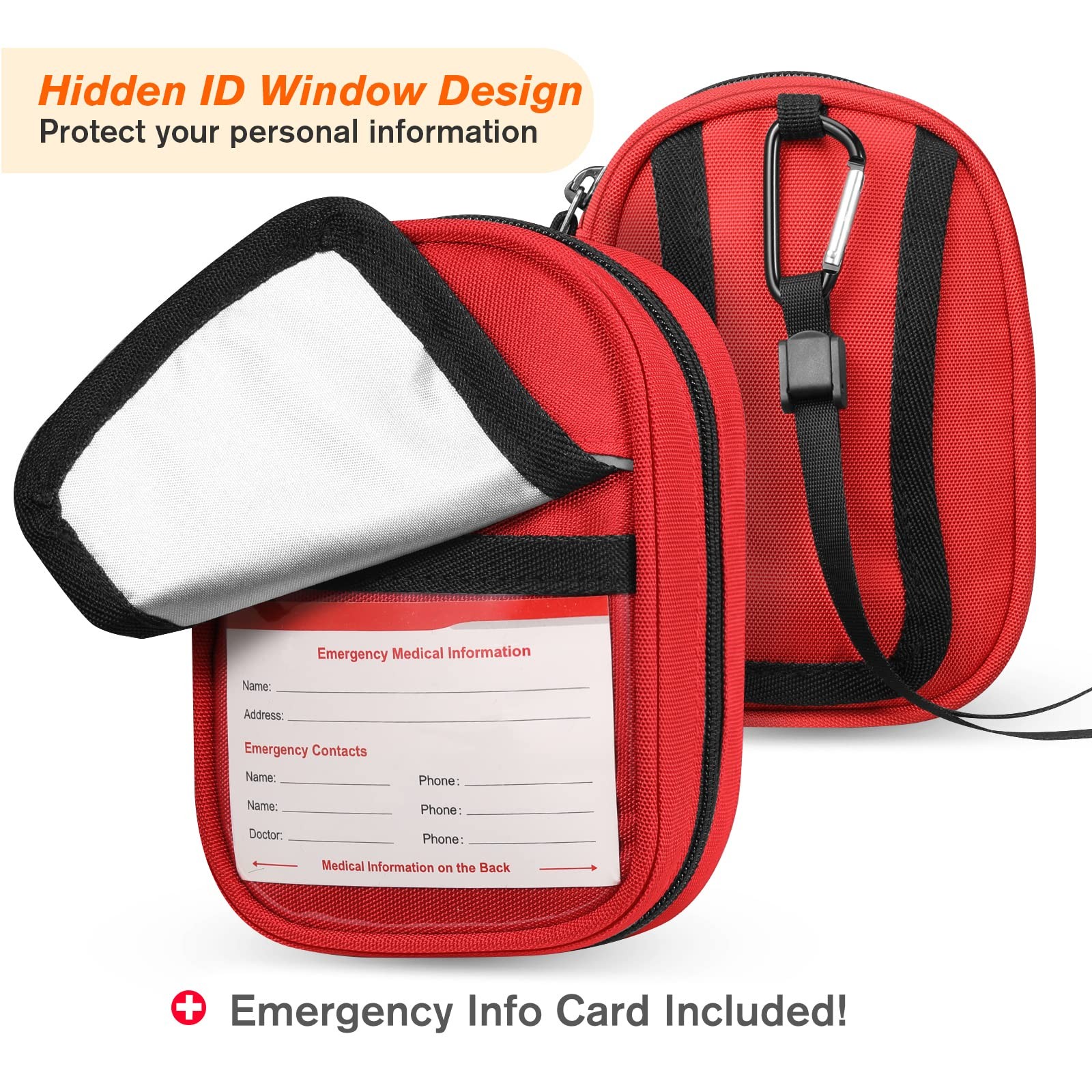 SITHON Insulated Medicine Carrying Case Bag – Small 1 Count (Pack of 1), Red