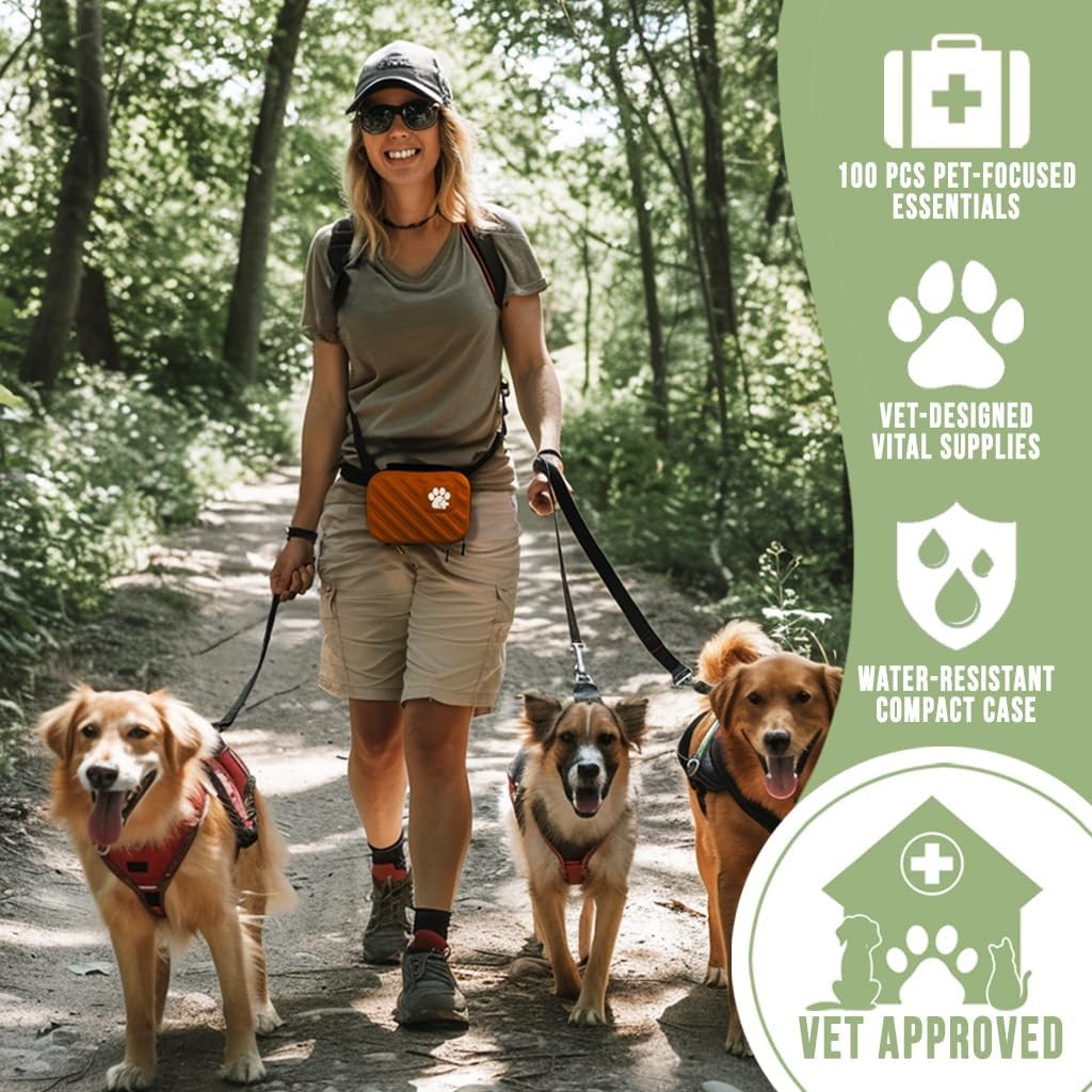EVERLIT Pet First Aid Kit, 95 Pcs Vet-Approved Emergency Kit for Dogs Cats