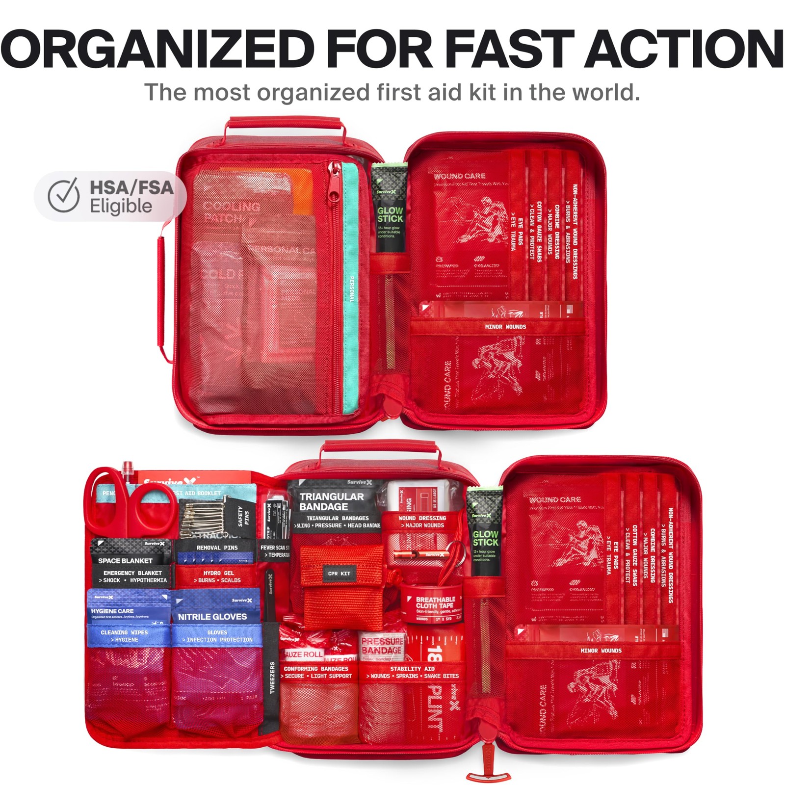 Large Waterproof First Aid Kit for Car, Travel & Home – Emergency Kit for Hik…
