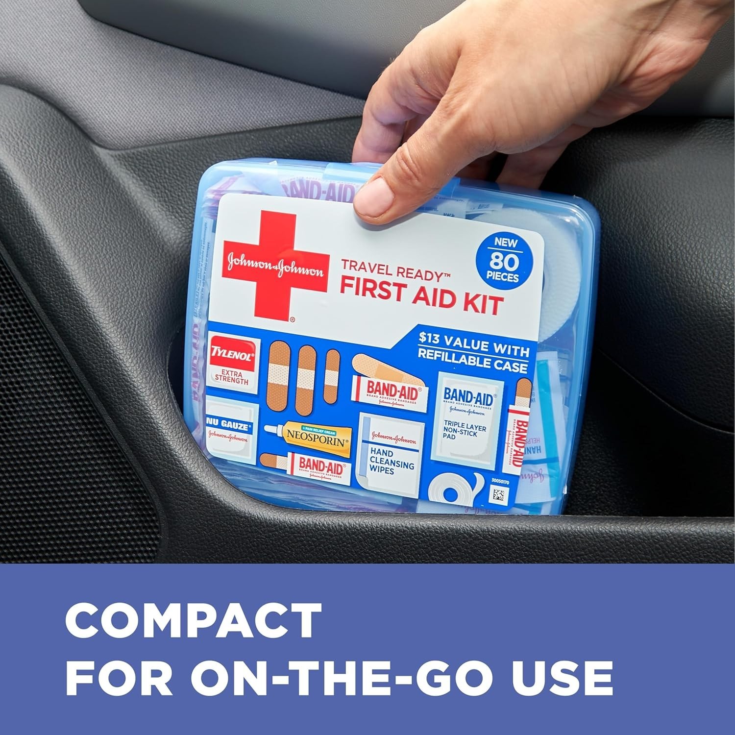 BAND-AID Brand Travel Ready Portable Emergency First Aid Kit, Minor Wound Care,
