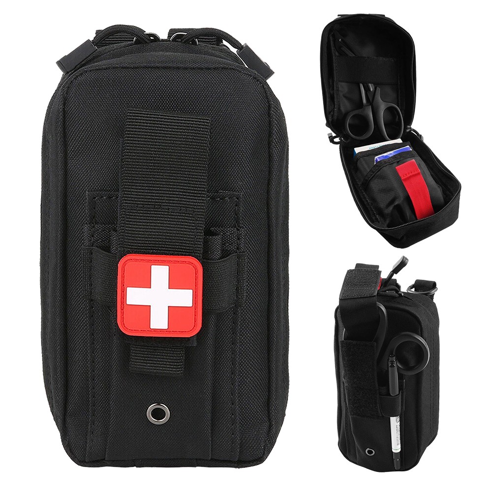 Tactical Molle EMT IFAK First Aid Pouch Trauma Medical Bag with Red Cross Patch