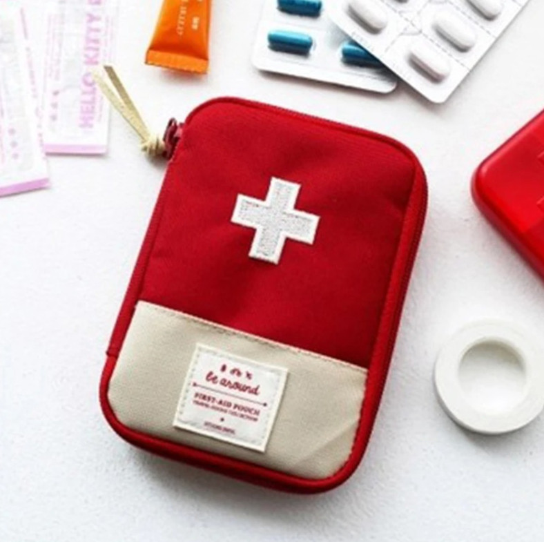 1pc Mini Portable First Aid Medicine Storage Bag Travel Survival Kit – NEW