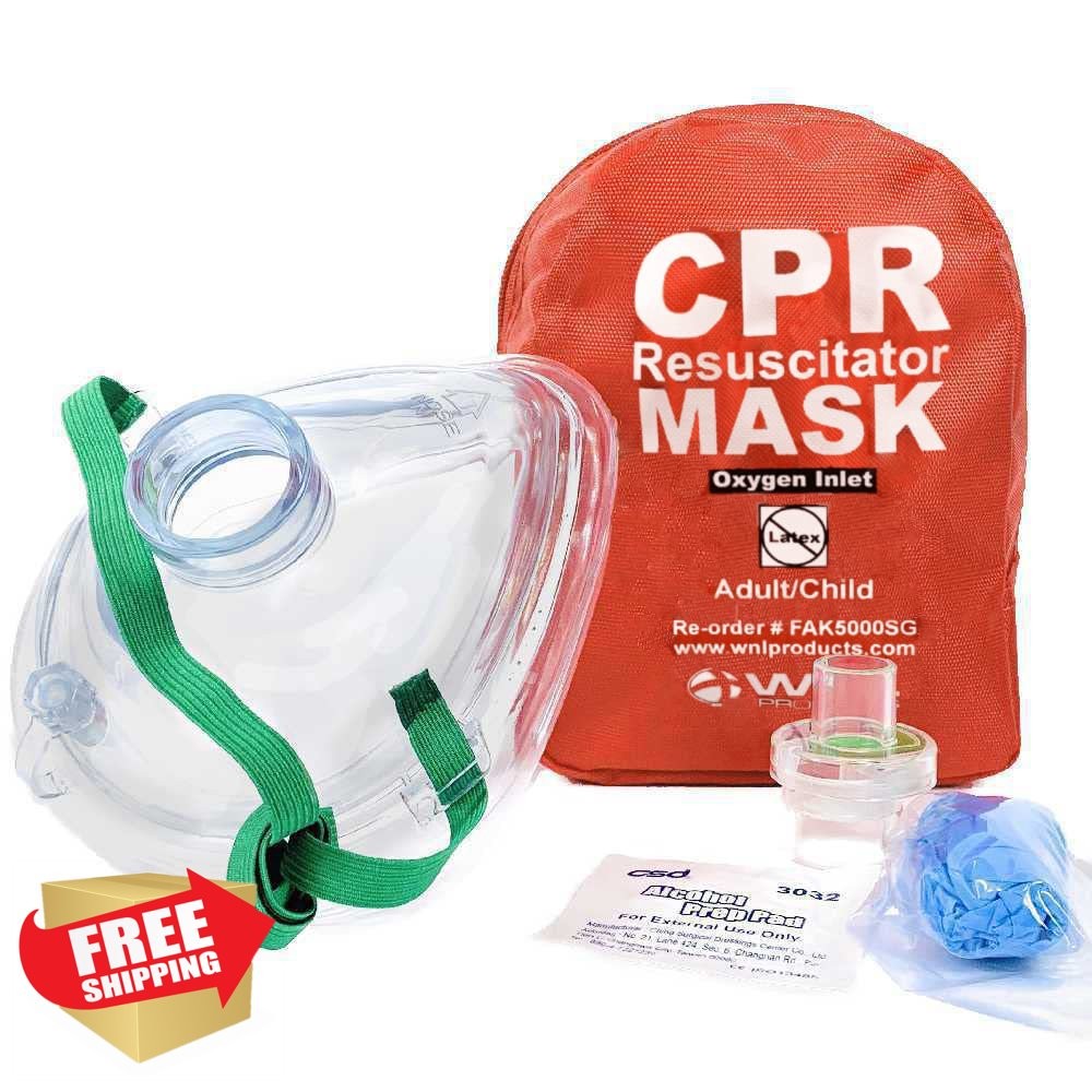 WNL CPR Rescue Mask Adult Child, Pocket Resuscitator Kit 2 Pack