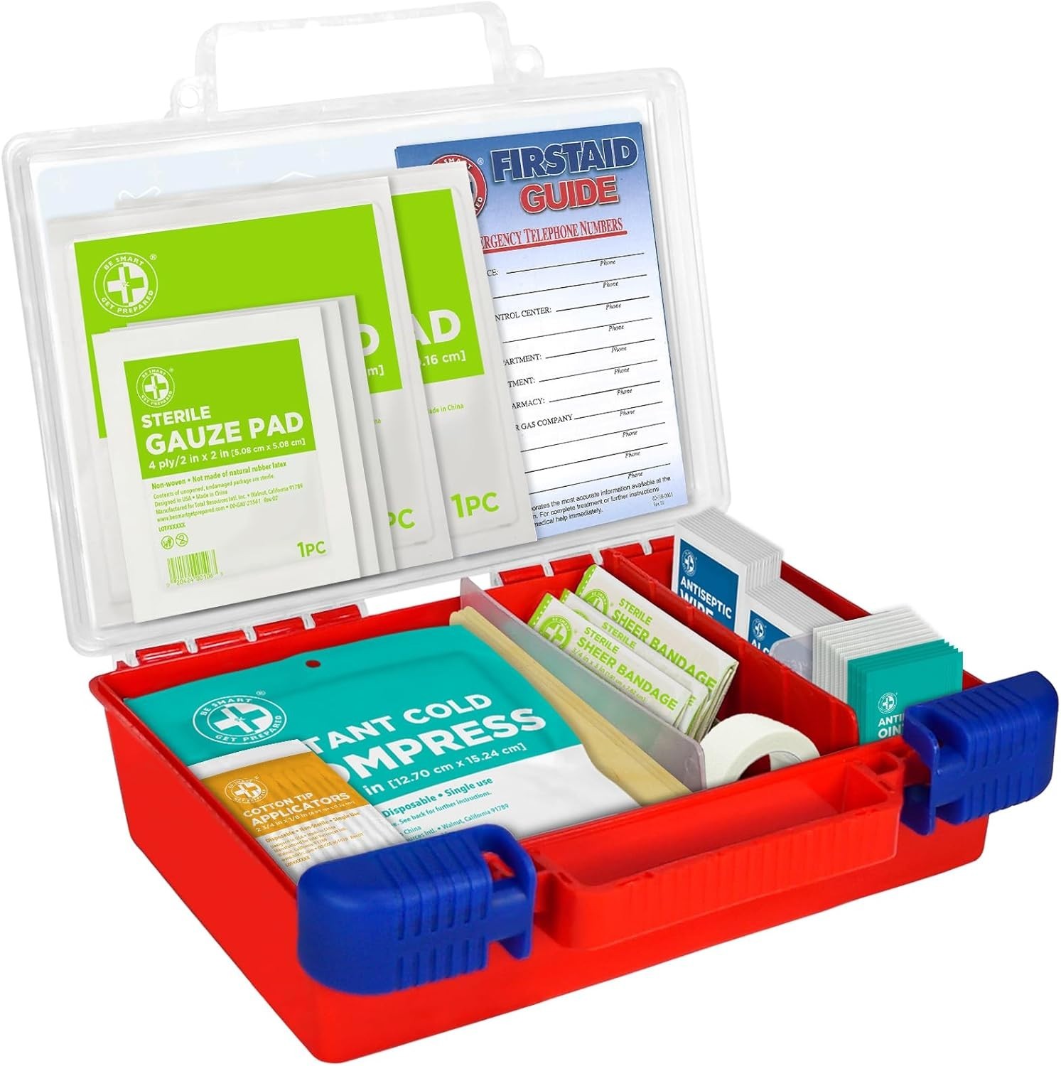 Rugged 180-Piece First Aid Kit: Essential Emergency Supplies for Home & Outdoors