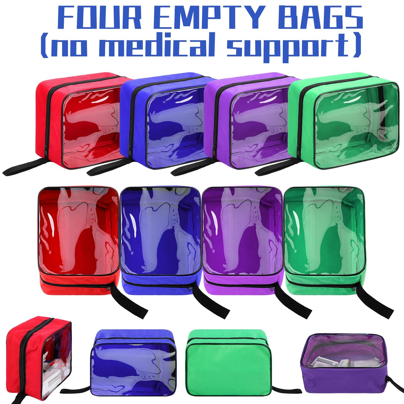 Oudain 4 Pcs Large First (9 x 7 x 4 inches), Blue,Green,Red,Transparent