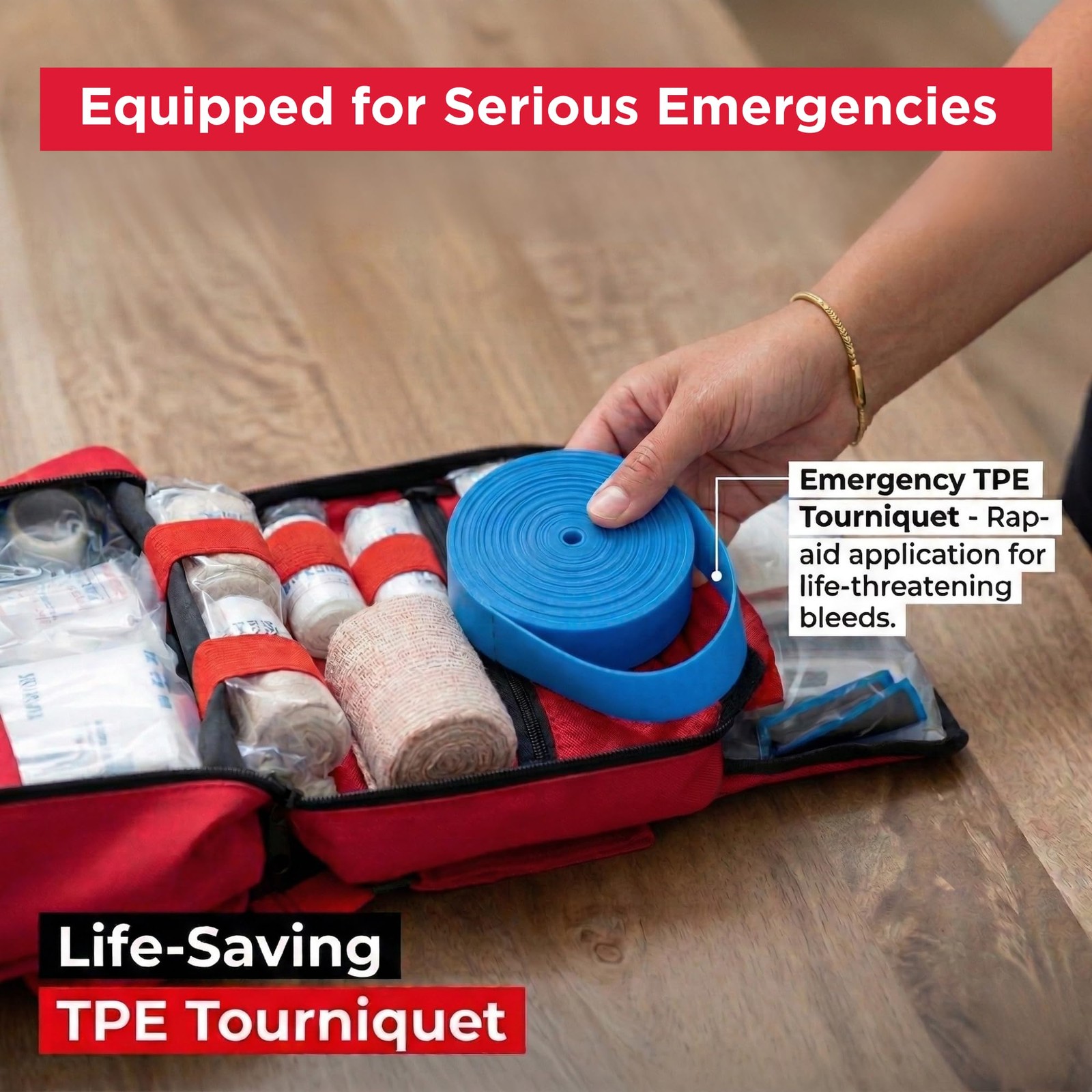 346-Piece First Aid Kit with Tourniquet& Steri-Strips-Emergency &Trauma Supplies