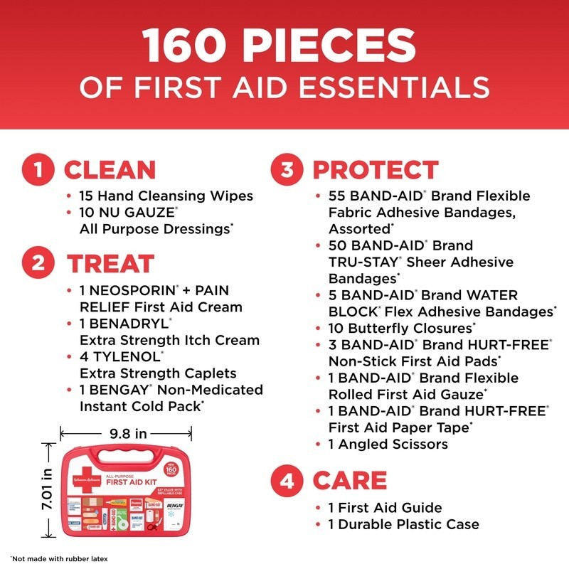 All Purpose Compact First Aid Kit W/ Essential Supplies Home Outdoor Travel New