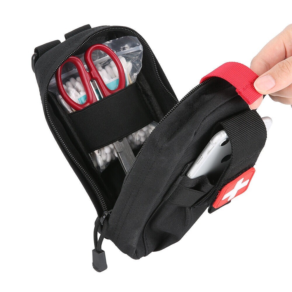 Tactical Molle EMT IFAK First Aid Pouch Trauma Medical Bag with Red Cross Patch