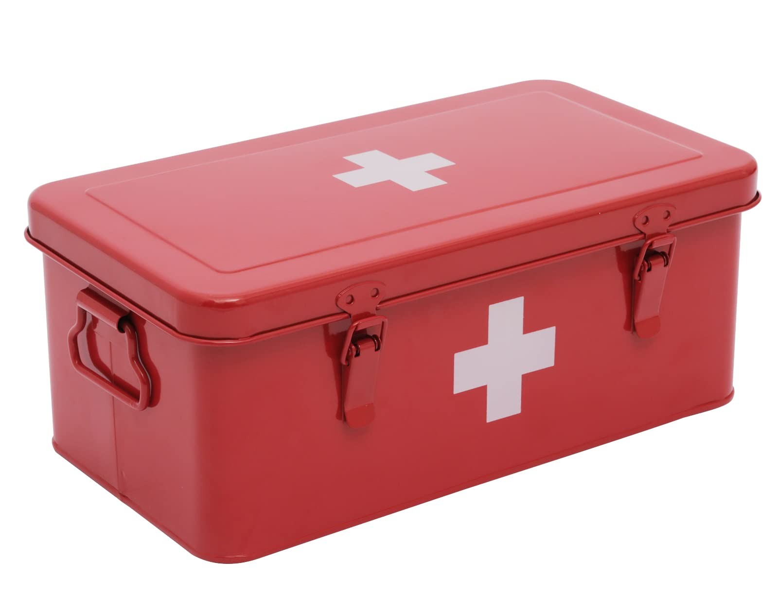 Xbopetda First Aid Medicine Box, Kit Supplies Bin, Metal Small, Red