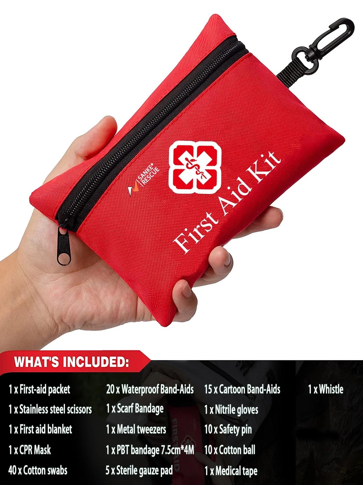 26-330 Pcs First Aid Kit with Carrying Pouch, Outdoor First Aid Kit – Essential