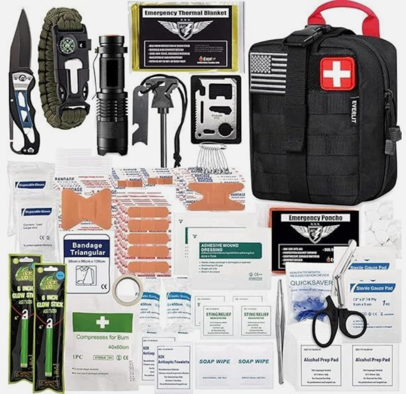NEW 250pc Emergency Survival Kit Bug Out Bag First Aid Tactical Gear Prep