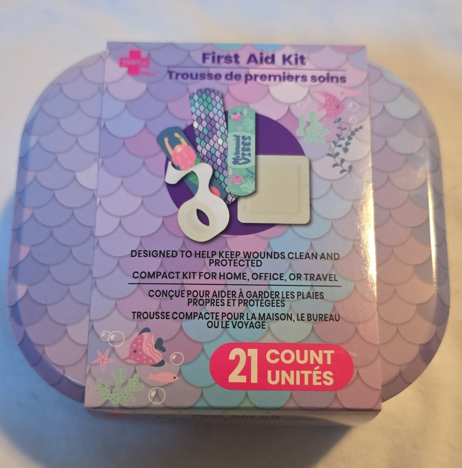 THERA plus Compact First Aid Kit 21 Count for Home Office Travel
