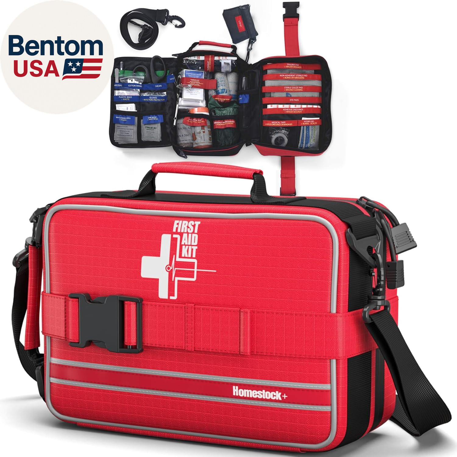 Comprehensive First Aid Kits, First Aid Trauma Kit with Labelled Compartments fo