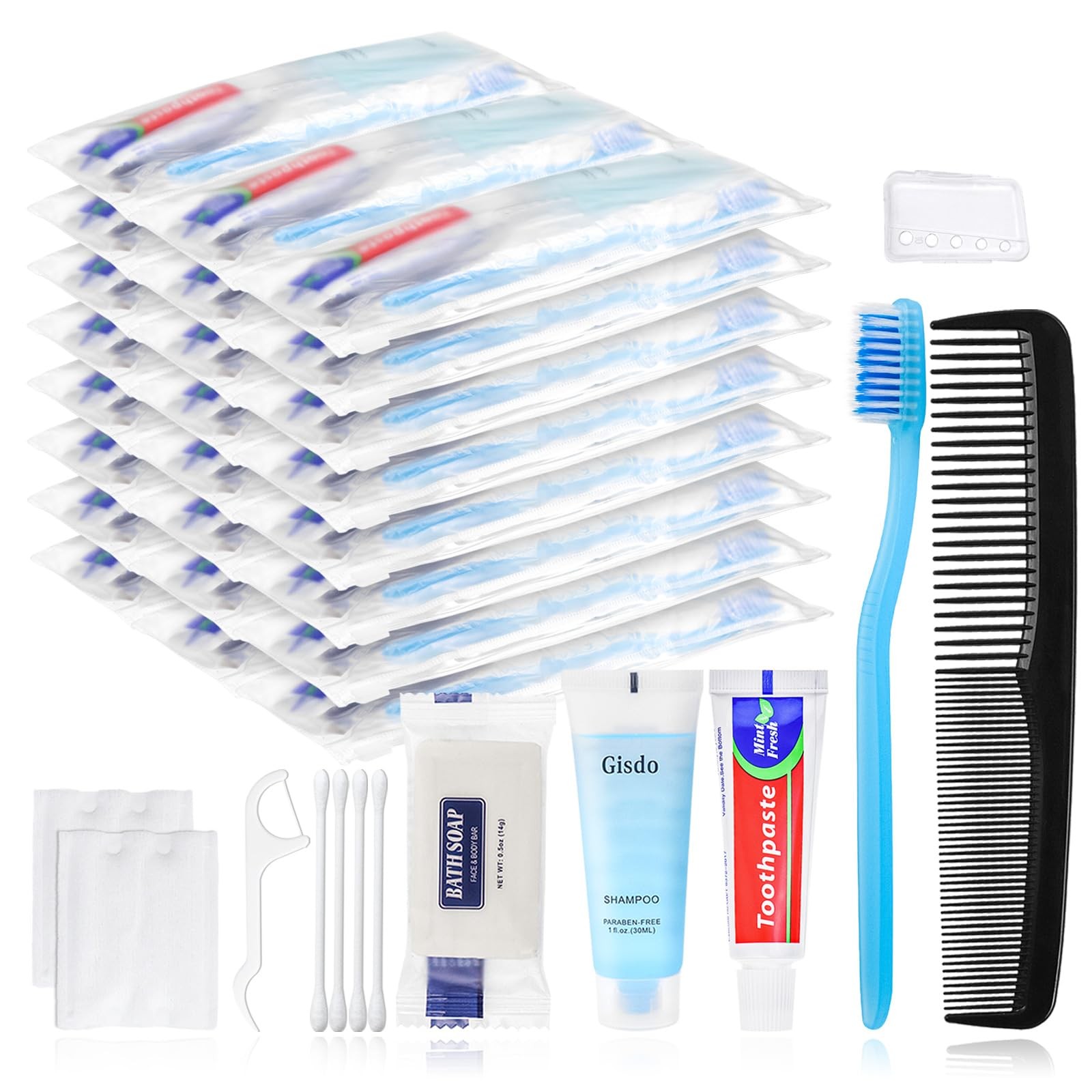 Gisdo 5 Kits Basic Toiletry Homeless Personal Hygiene Kit Bulk Pack of 5
