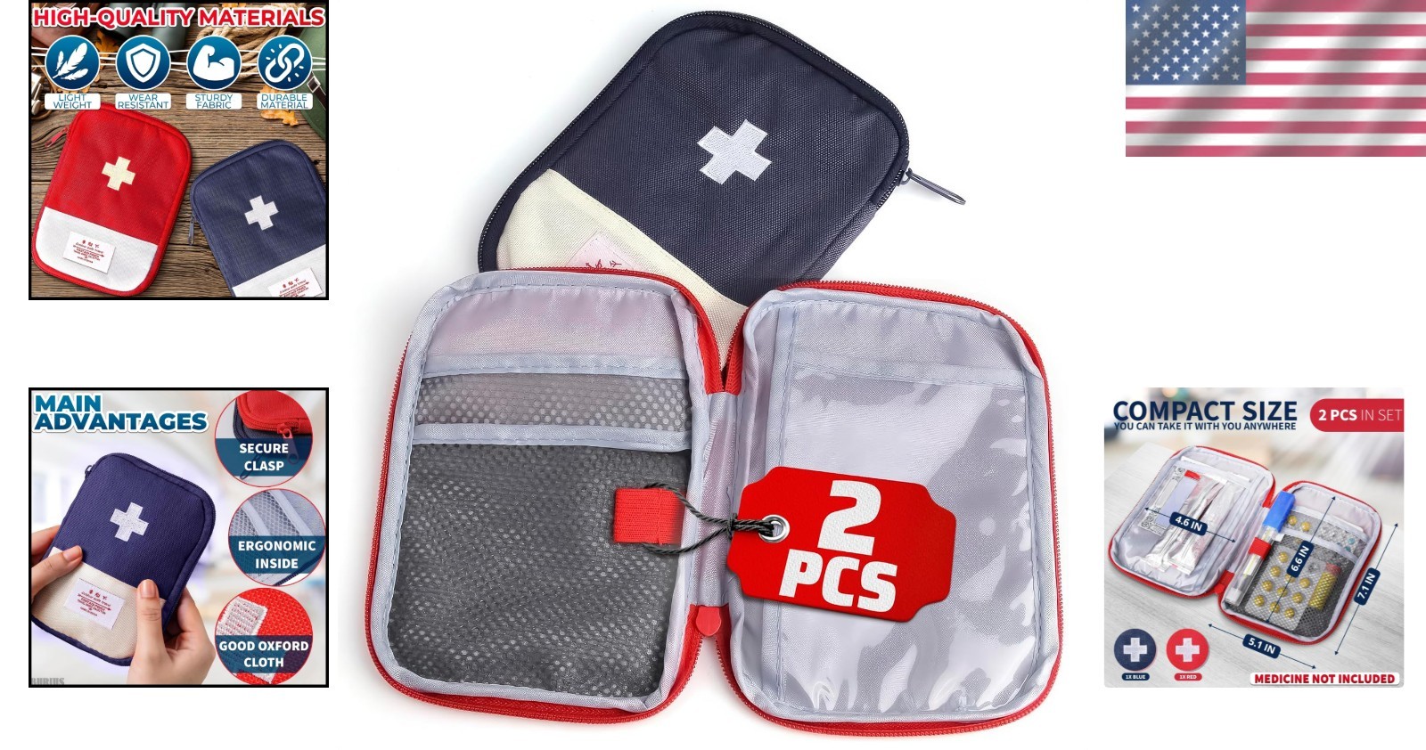 Dual Color Travel Medical Bags – Lightweight & Multi-Compartment Design