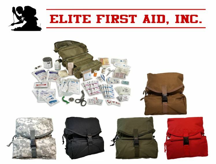 NEW Elite First Aid M-3 Trifold IFAK EMT CLS Medical MOLLE Field Bag OD GREEN