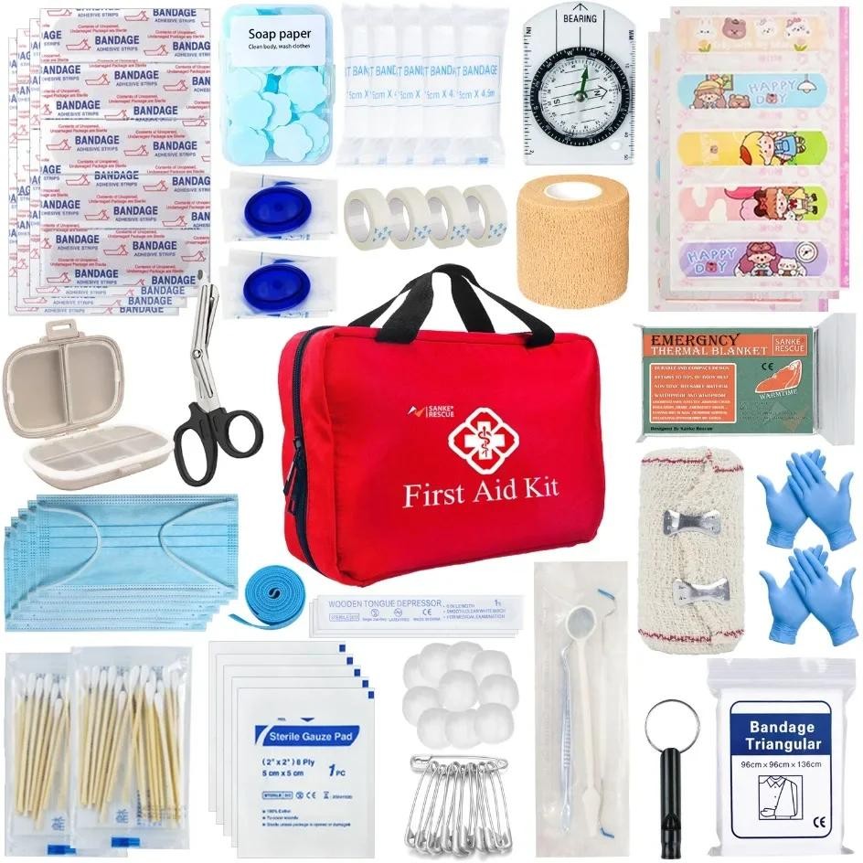 26-330 Pcs First Aid Kit with Carrying Pouch, Outdoor First Aid Kit – Essential