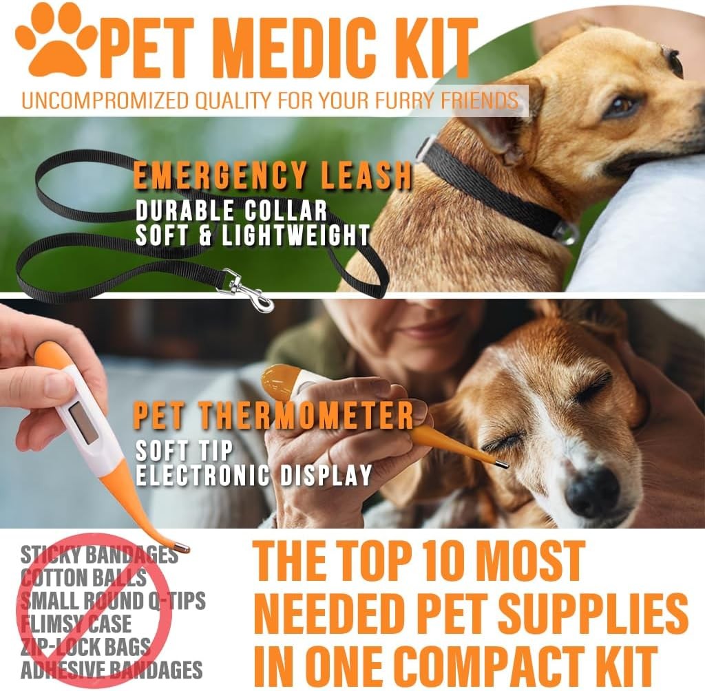 EVERLIT Pet First Aid Kit, 95 Pcs Vet-Approved Emergency Kit for Dogs Cats