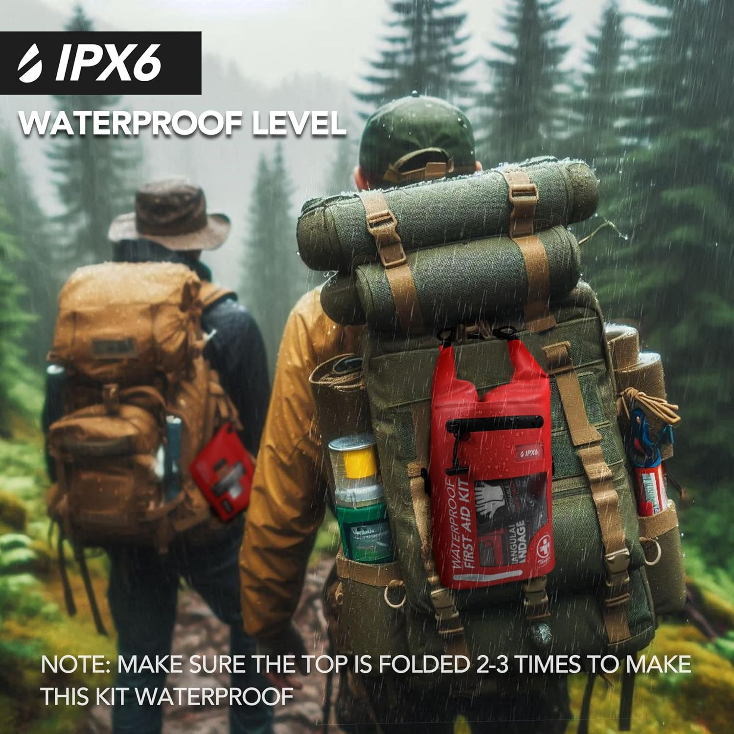 250 PCS Waterproof First Aid Kit, Roll Top Reflective Boat Dry Bag Bug Out Bags,