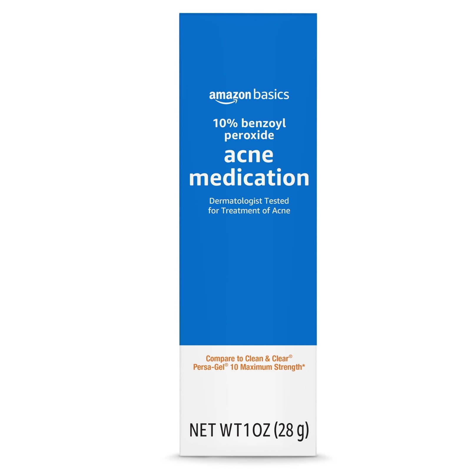 Basics 10% Benzoyl Peroxide Acne Treatment Gel, Maximum Strength, 1 Fluid