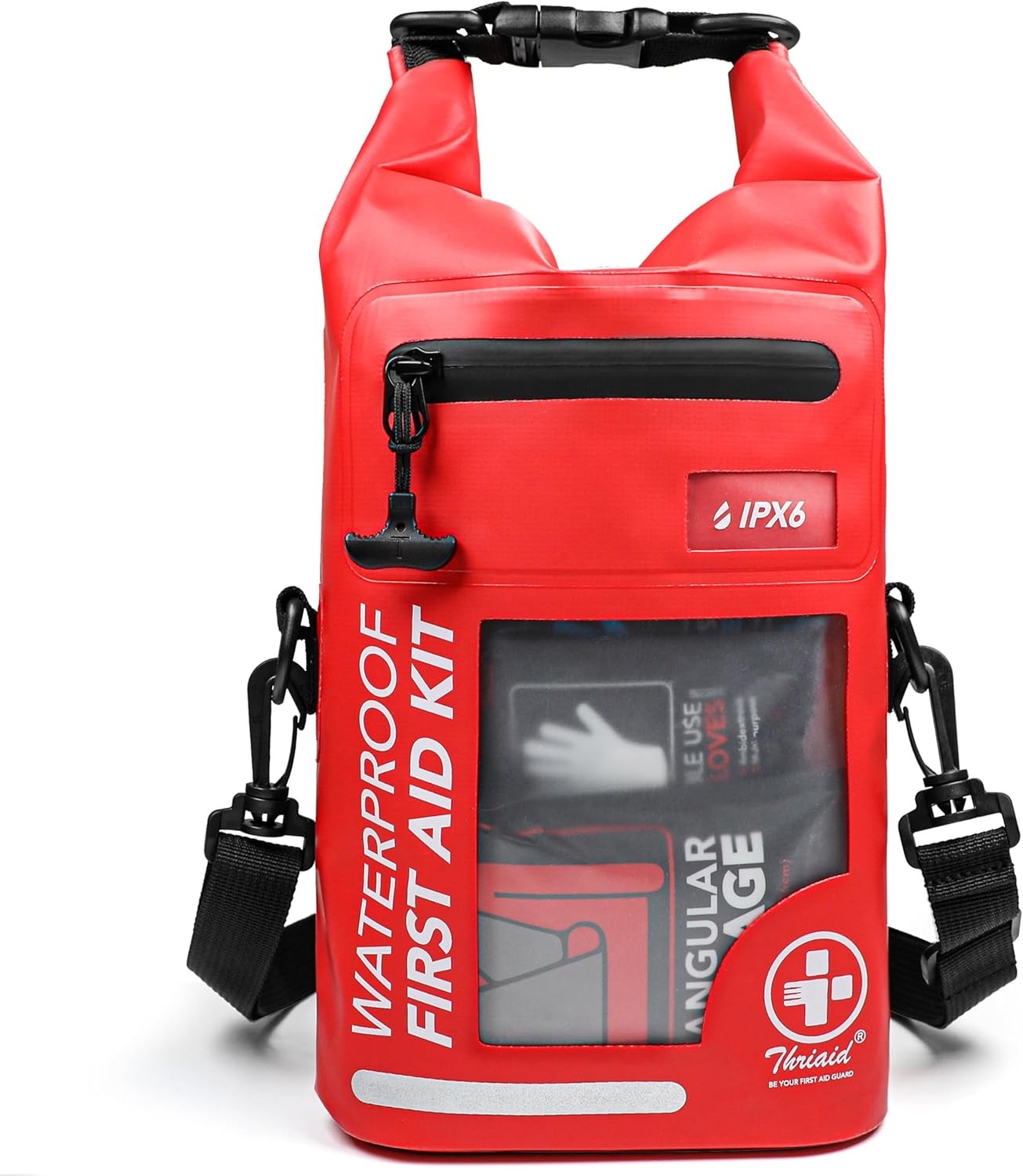 250-PC Waterproof First Aid Kit, Reflective Dry Bag for Boating/Camping
