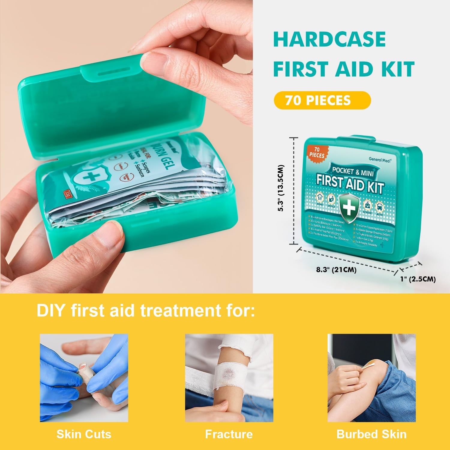 General Medi 420 Piece First Aid Kit, 6 Individual Boxes of 420 Pieces, Green