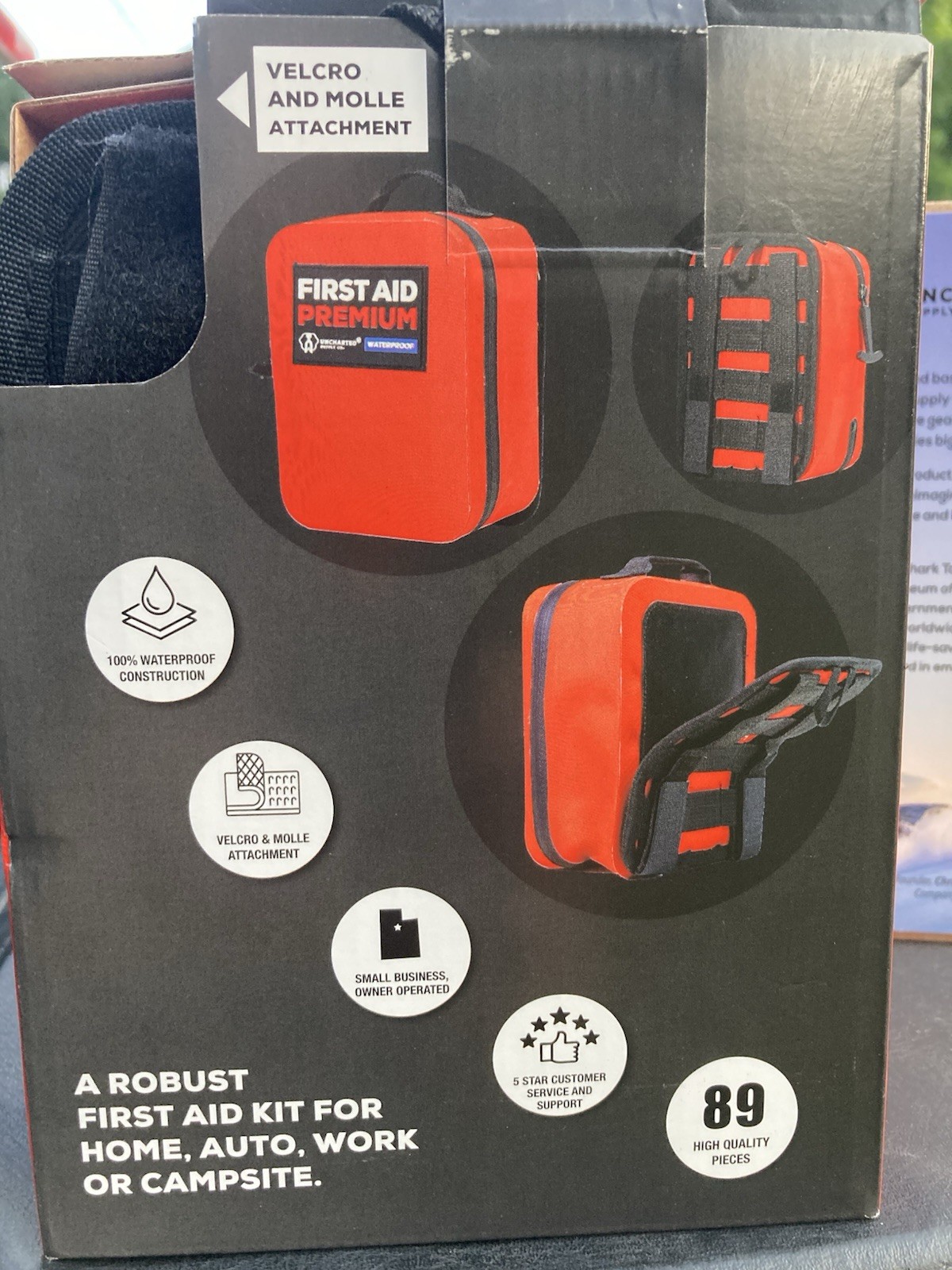 Uncharted Supply Co. First Aid Premium Waterproof Portable Kit Red/Black