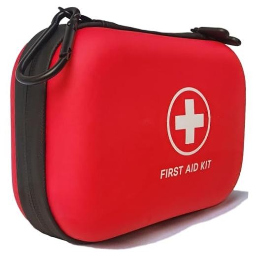 First Aid Kit 196 Piece Waterproof Medical Kit Hard Shell Portable | Red