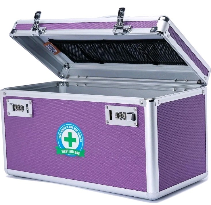 Large capacity Locking Box， Lockable Medication Box with Portable Storage Case