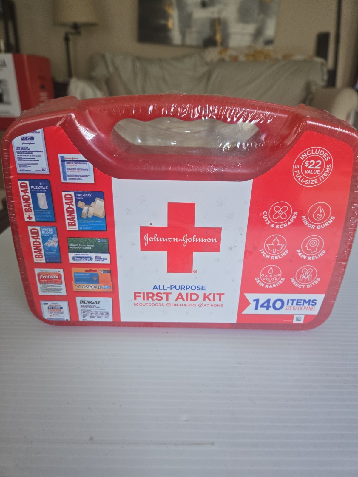 Johnson & Johnson All Purpose First Aid Kit with 140 Items