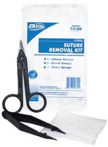 DUKAL Suture Staple Removal Kit Single Use Sterile Tray Littauer Scissors 15100