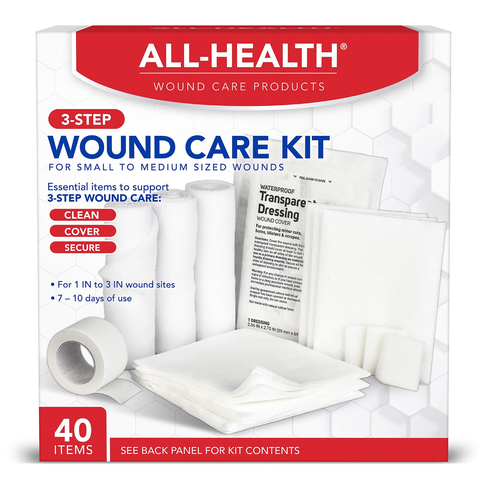 All Health Wound Care Kit & First Aid Kit, Everyday 40 Count (Pack of 1)