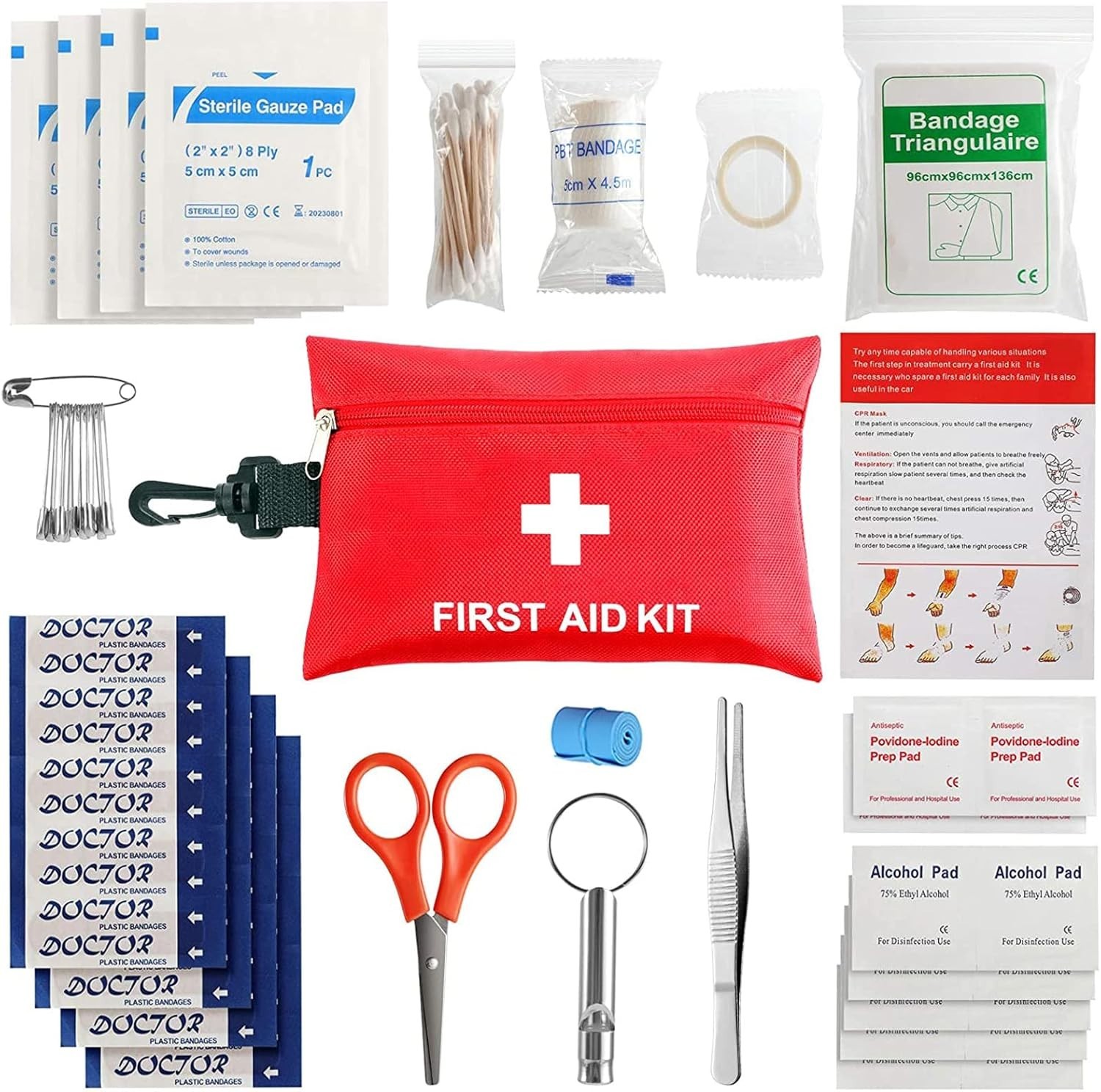Compact 97 Piece First Aid Kit – Waterproof Outdoor Emergency Medical Supplies