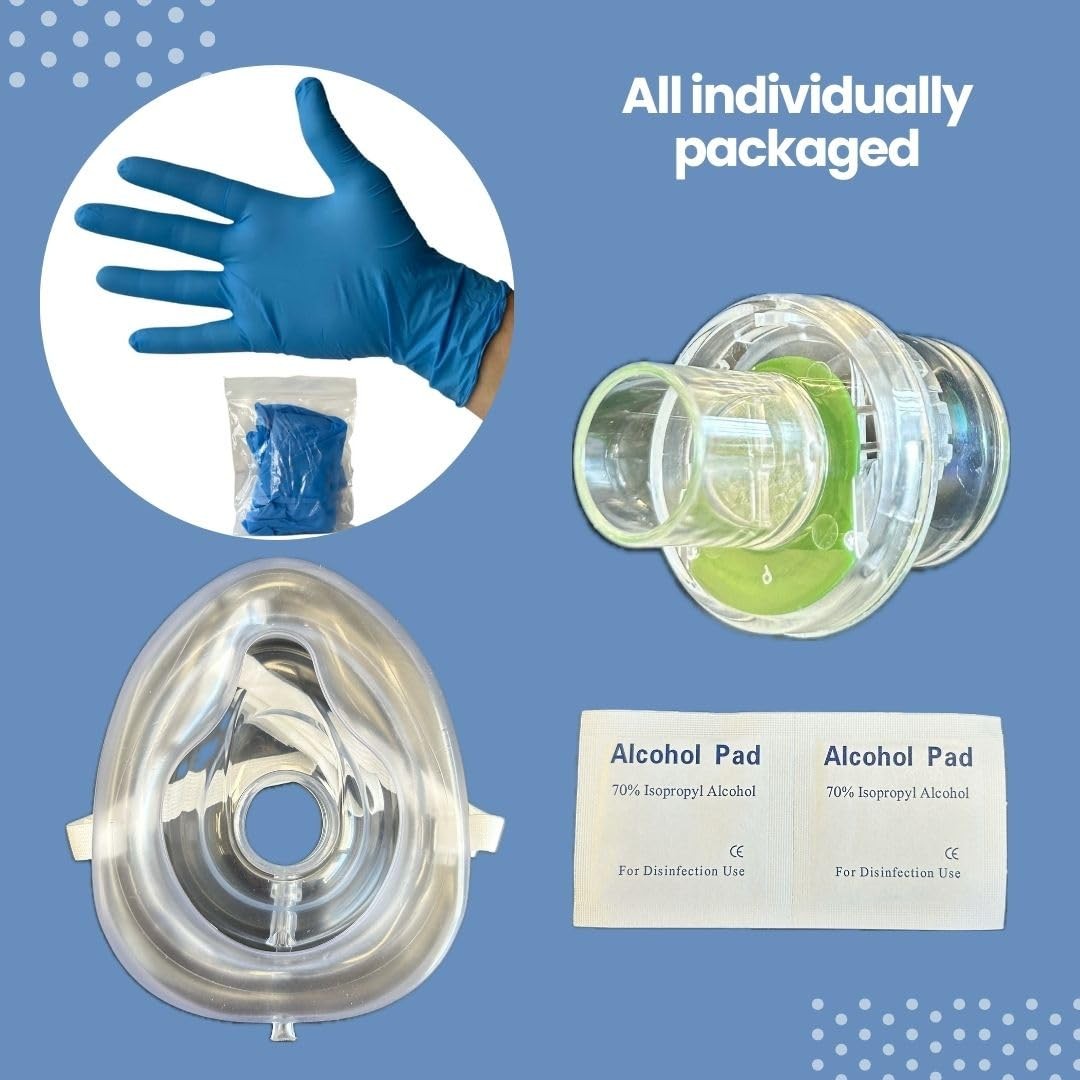 MCR Medical Pack of 10 CPR Rescue Mask, Adult/Child Pocket Resuscitator, Hard