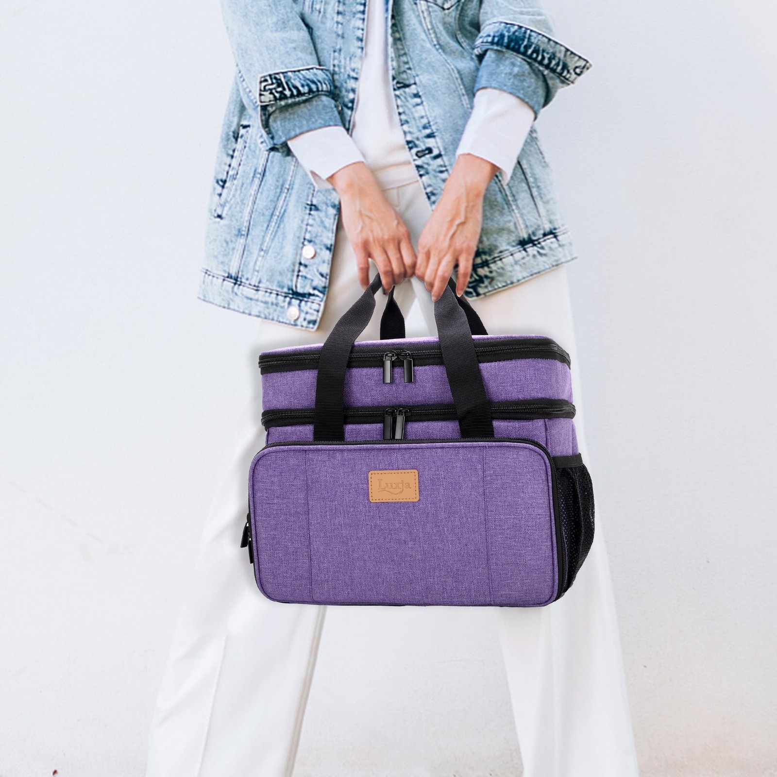 LUXJA 2 Layers Medicine Bag 11″ x 7.5″ x 9.5″ / 28cm x 19cm x 24cm, Purple