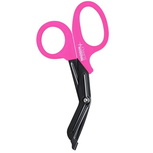 Trauma Shears for Nurses – Premium 1-Pack Pink Handle/Black Coated Blades