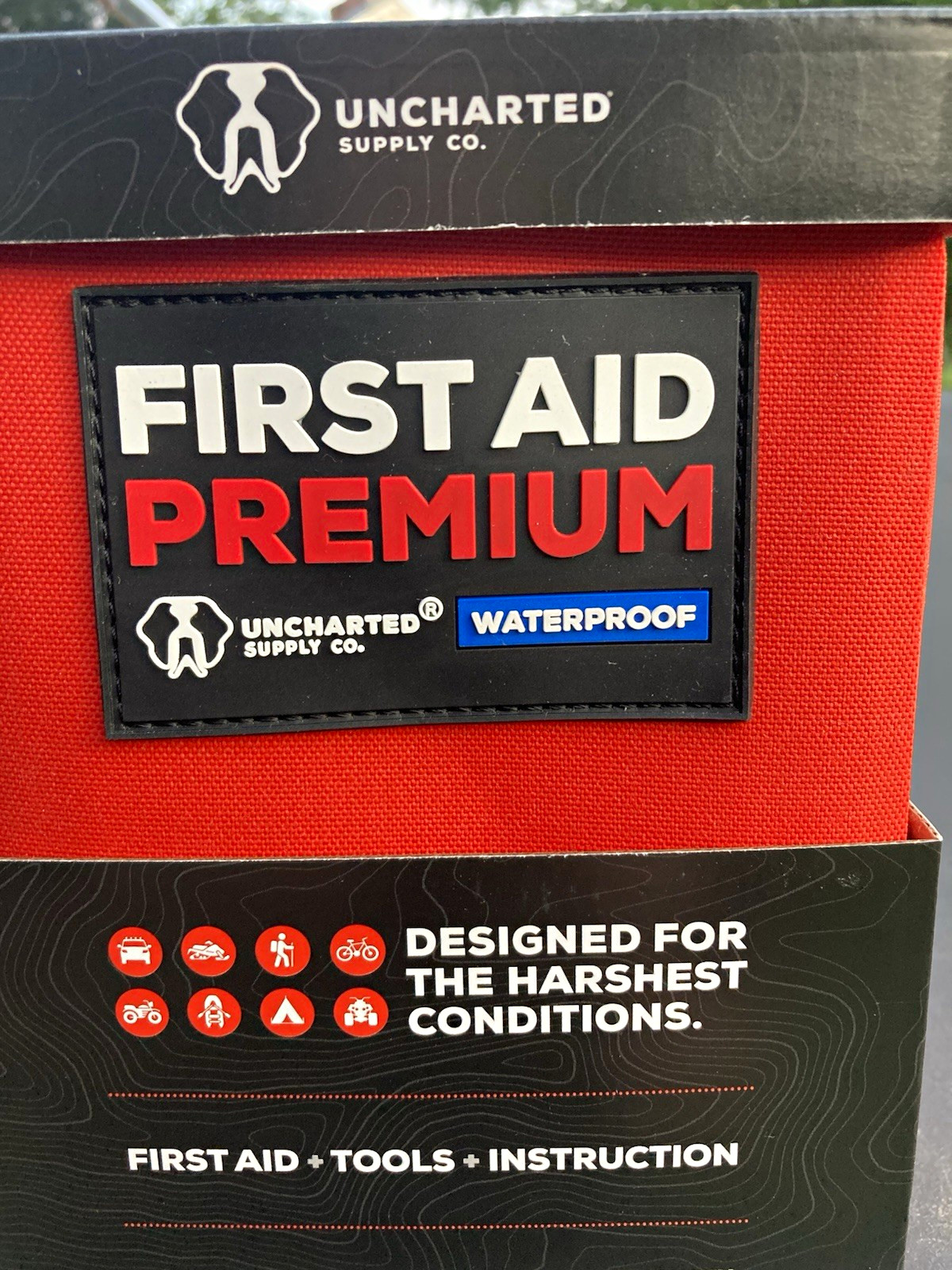 Uncharted Supply Co. First Aid Premium Waterproof Portable Kit Red/Black