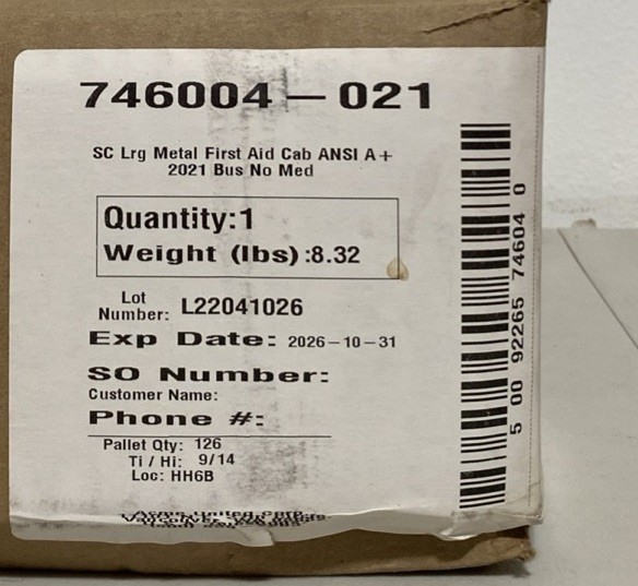 Smart Compliance ANSI A+ First Aid Only Kit Large Cabinet, no Meds (746004)