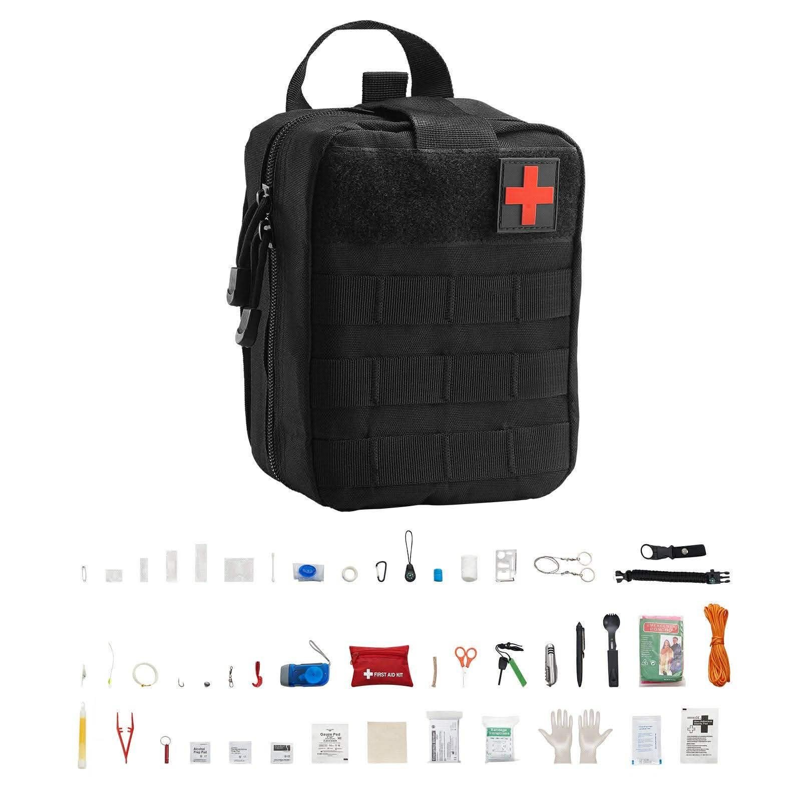 250-Piece Survival First Aid Kit Emergency Trauma Bag 72 Hour Kit Home Car