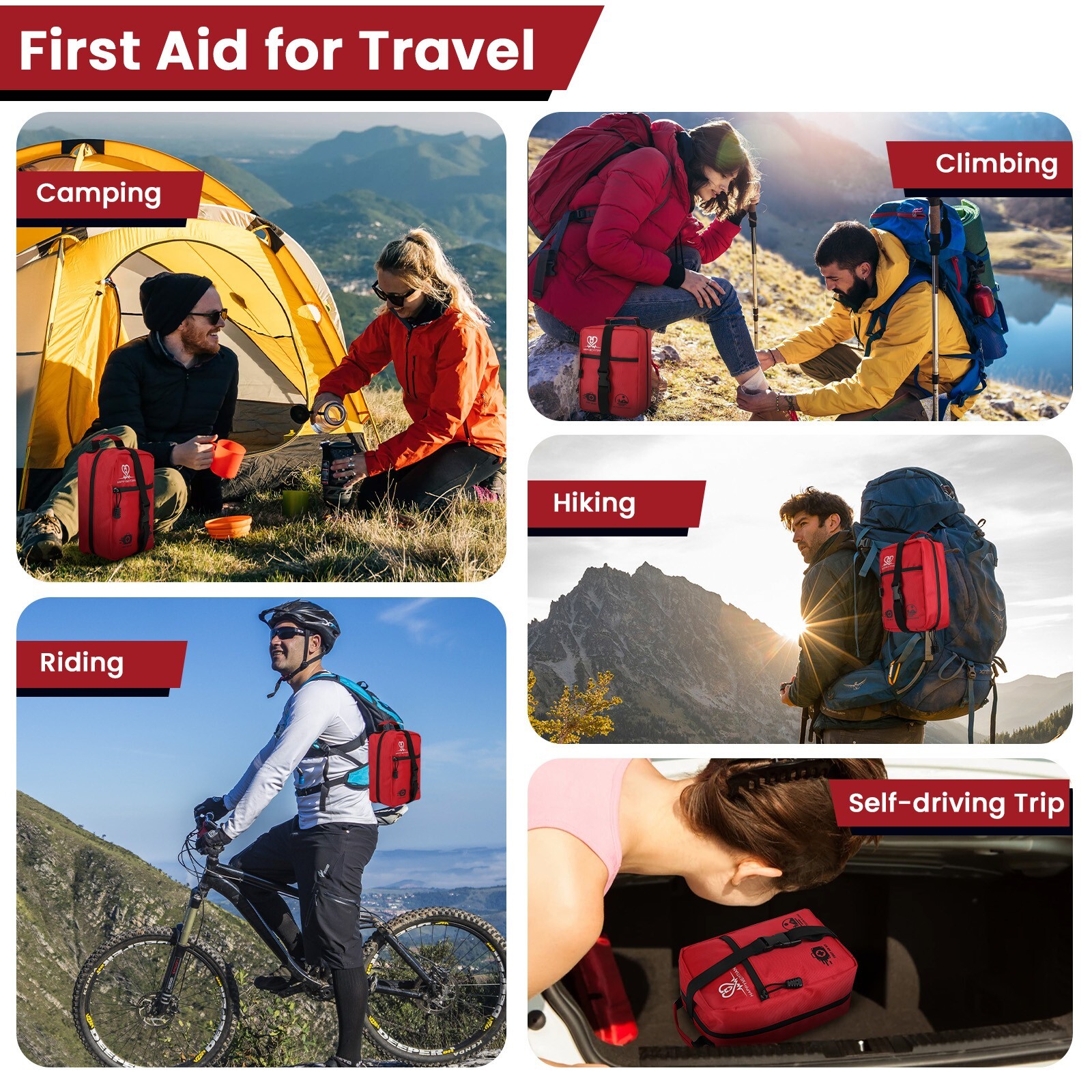 Emergency Trauma First Aid Kit, All-Purpose Portable Waterproof for Car, Hiking