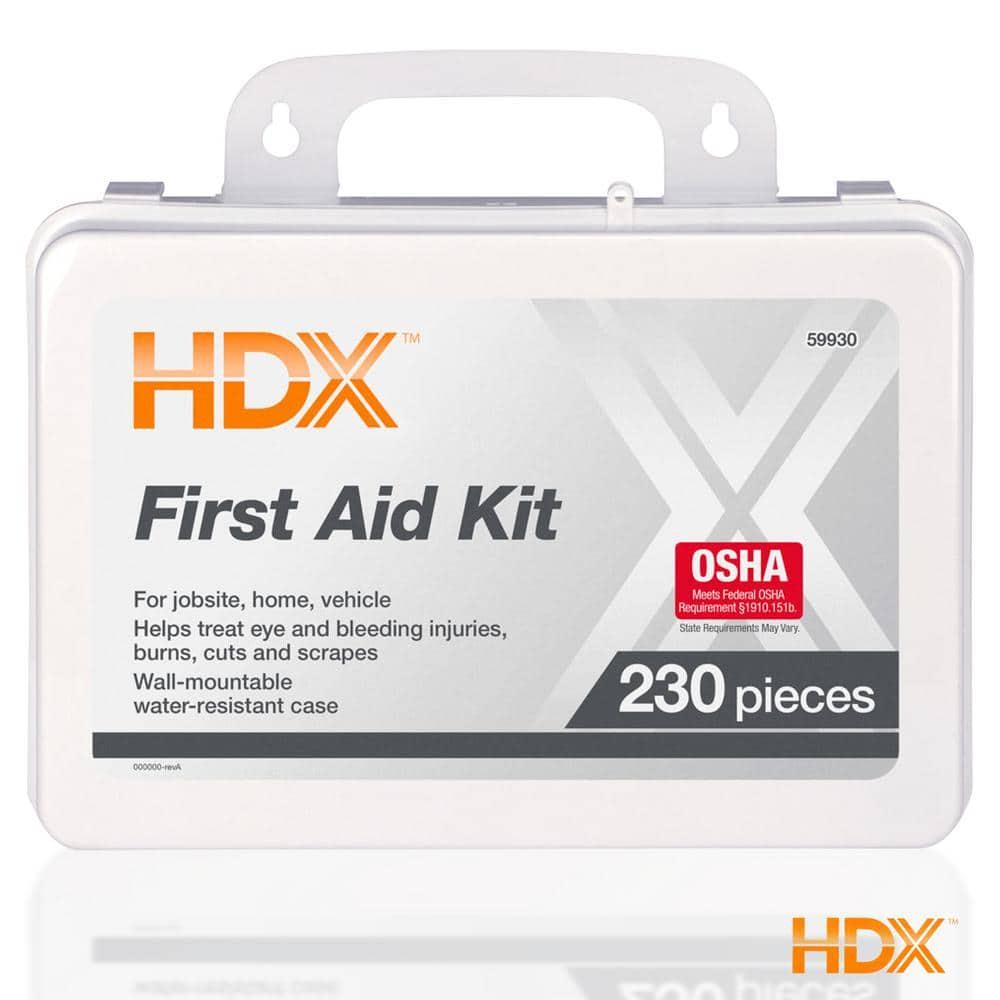 First Aid Kit 230 Piece OSHA Approved Wall Mountable Work Vehicle Home Box